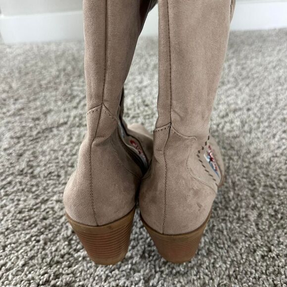 Carlos by Carlos Santana Suede Knee-High Boots Women’s 7.5 Brown Floral - Picture 8 of 8